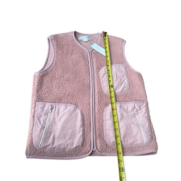 Outerknown Womens Vest XS Wool Blend Pink Fleece Full Zip Pockets NWT - Picture 7 of 8